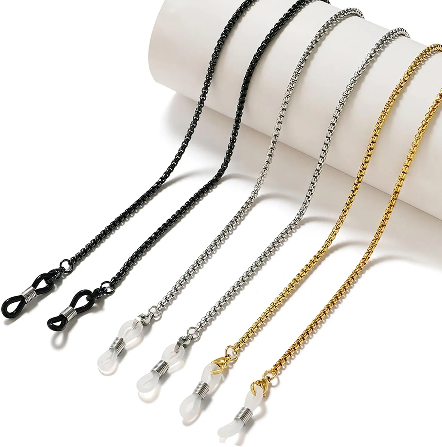 3 PCS Eyeglass Chain for Women Stylish,Stainless Steel Glasses Strap for Men Women,Eye Glasses Holders Around Neck