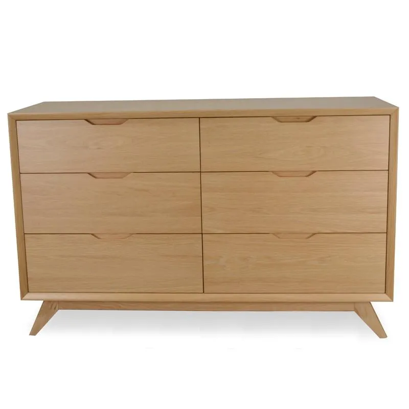 6 Drawer Wide Chest - Natural