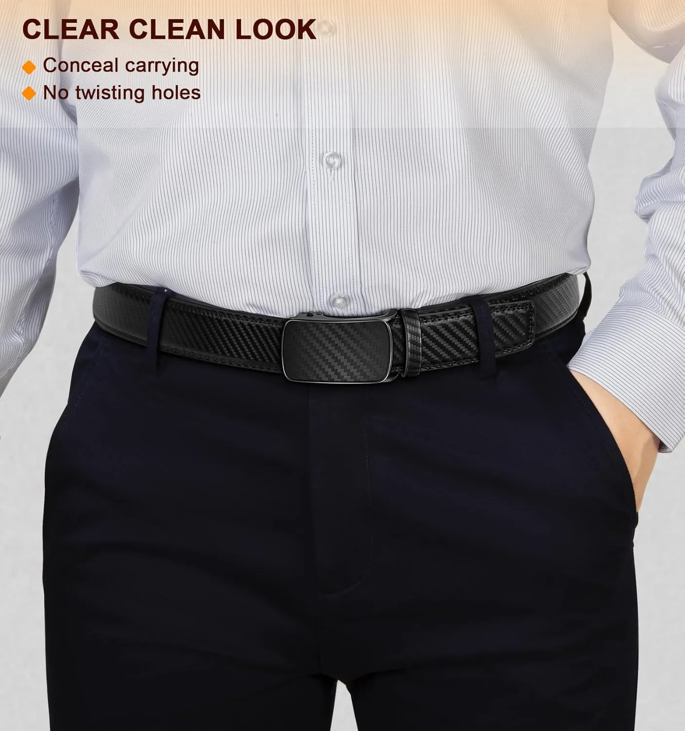 BULLIANT Men's Ratchet Belt Nontrimmable-Click Belt Adjustable for Men Gift Lightweight 1 3/8"