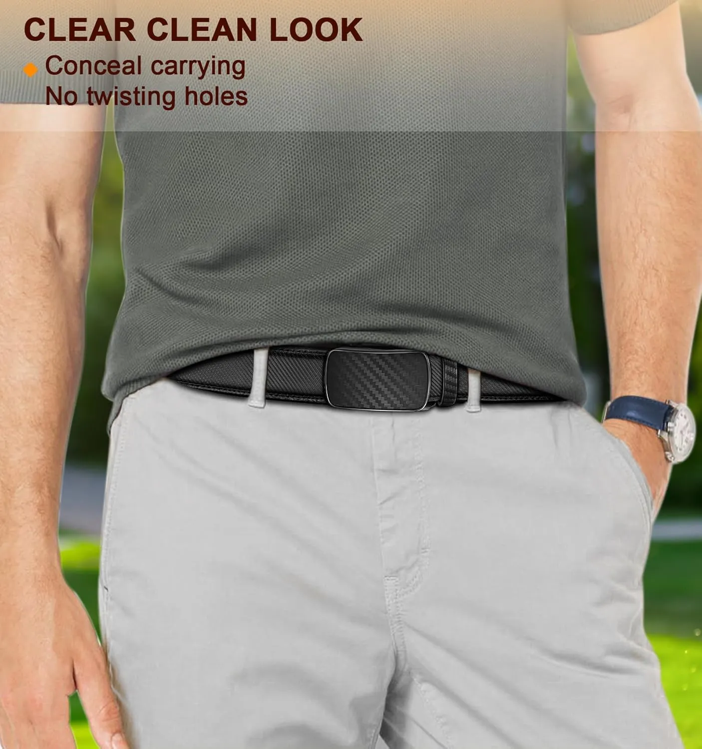 BULLIANT Men's Ratchet Belt Nontrimmable-Click Belt Adjustable for Men Gift Lightweight 1 3/8"