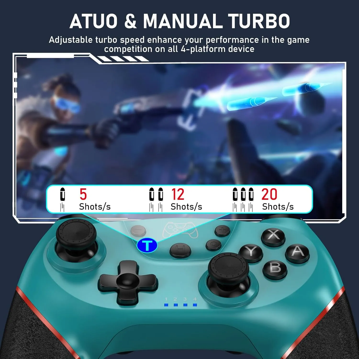 Controller for Switch, Wireless Pro Controller for Switch/Switch Lite/Switch OLED, Remote Gamepad with Joystick, Adjustable Turbo Vibration with Programmable Function