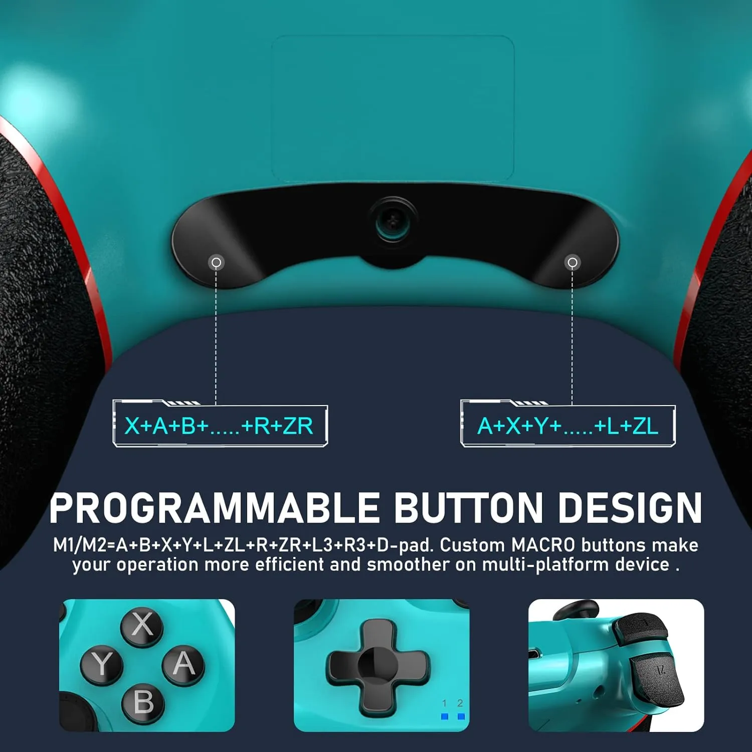 Controller for Switch, Wireless Pro Controller for Switch/Switch Lite/Switch OLED, Remote Gamepad with Joystick, Adjustable Turbo Vibration with Programmable Function