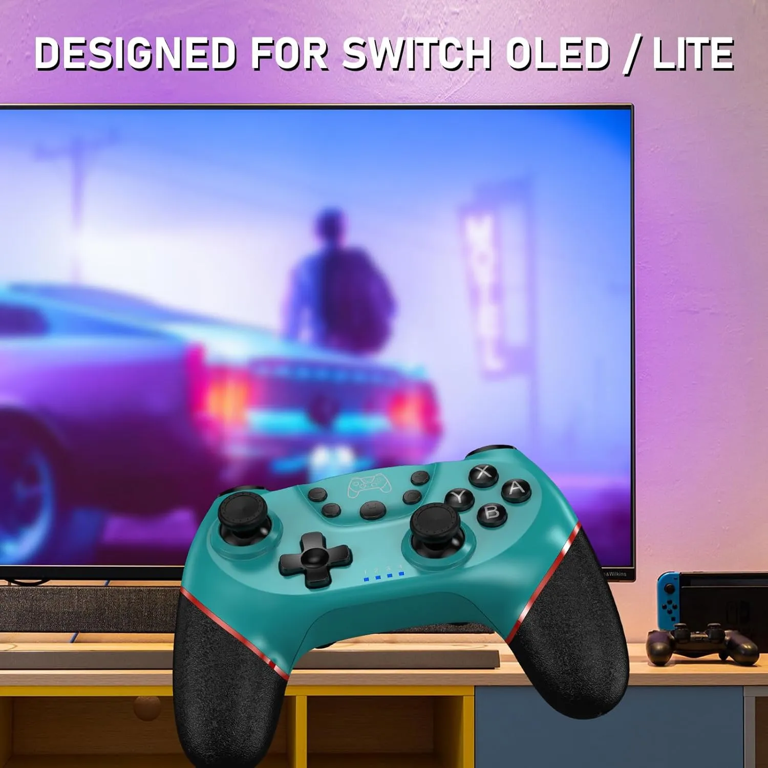 Controller for Switch, Wireless Pro Controller for Switch/Switch Lite/Switch OLED, Remote Gamepad with Joystick, Adjustable Turbo Vibration with Programmable Function