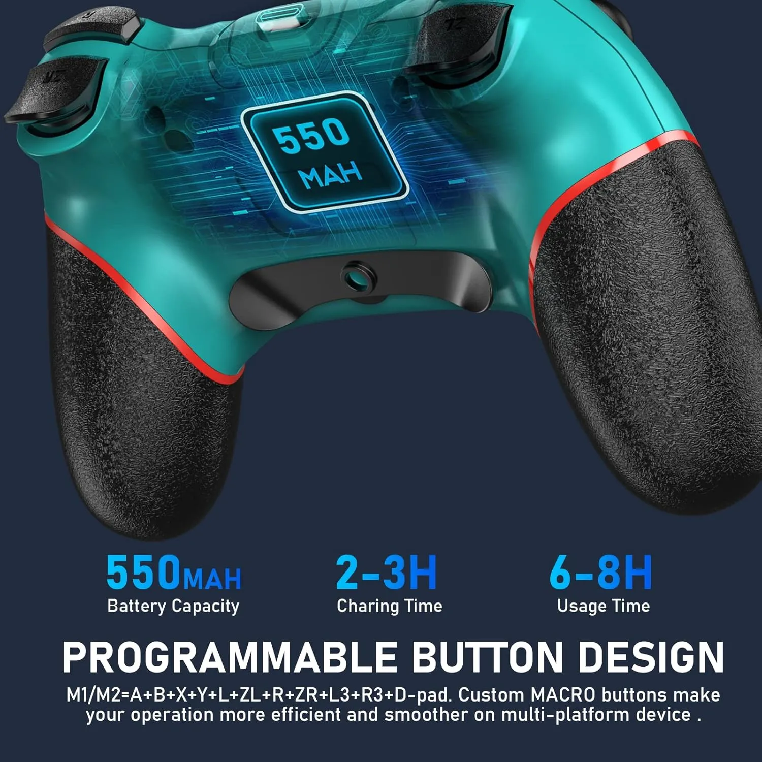 Controller for Switch, Wireless Pro Controller for Switch/Switch Lite/Switch OLED, Remote Gamepad with Joystick, Adjustable Turbo Vibration with Programmable Function