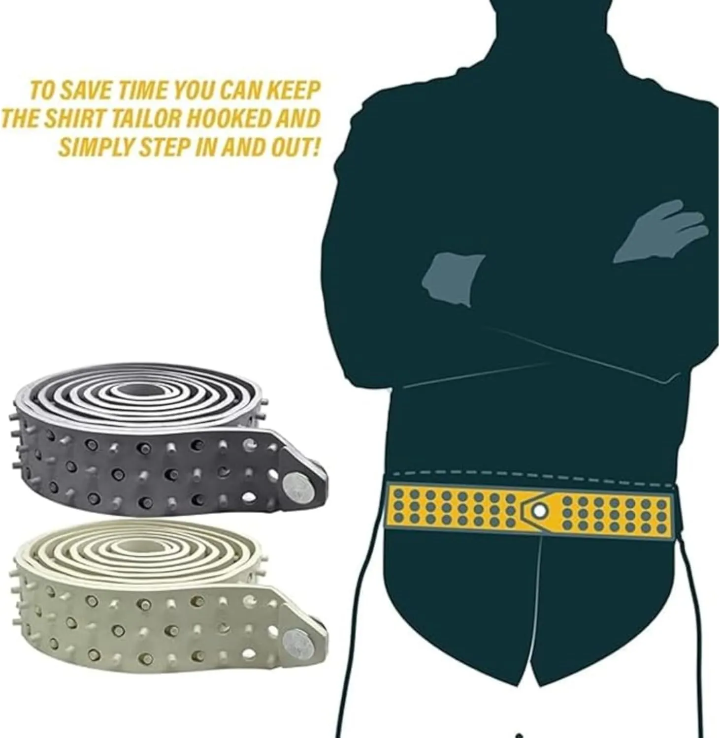 Hero's Pride Shirt Tailor Rubber Belt - Adjustable Shirt Stays for Men - Non-Slip Shirt Keepers For Law Enforcement