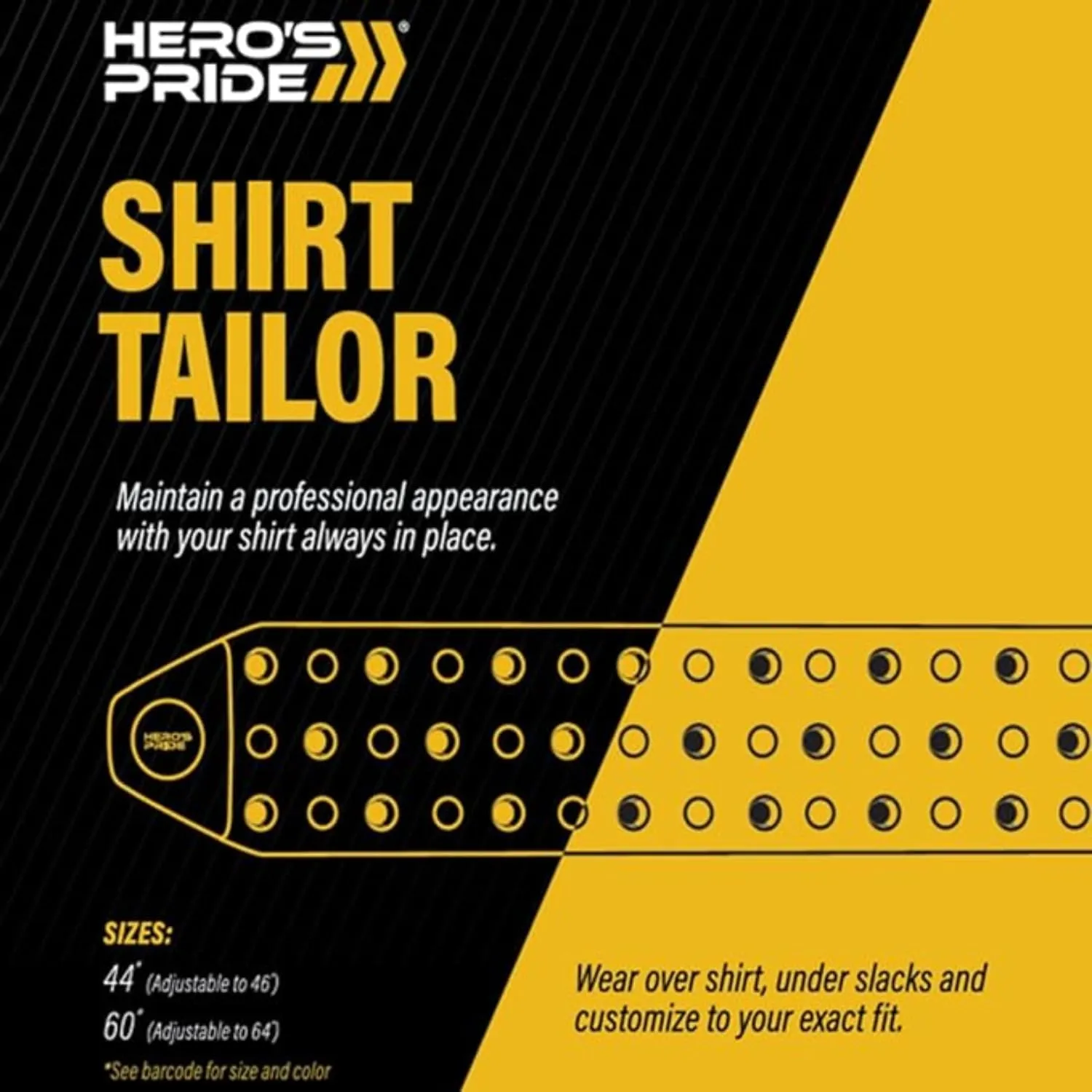 Hero's Pride Shirt Tailor Rubber Belt - Adjustable Shirt Stays for Men - Non-Slip Shirt Keepers For Law Enforcement