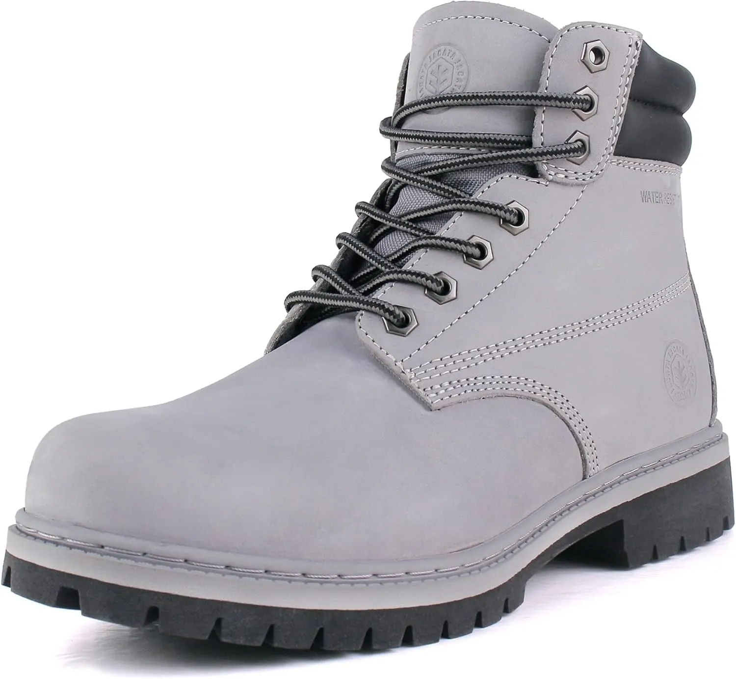 Men's Water Resistant Leather Work Boot Rubber Sole Construction Oil Resistant Utility Industrial Boots