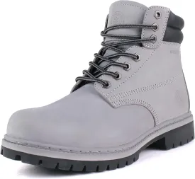 Men's Water Resistant Leather Work Boot Rubber Sole Construction Oil Resistant Utility Industrial Boots