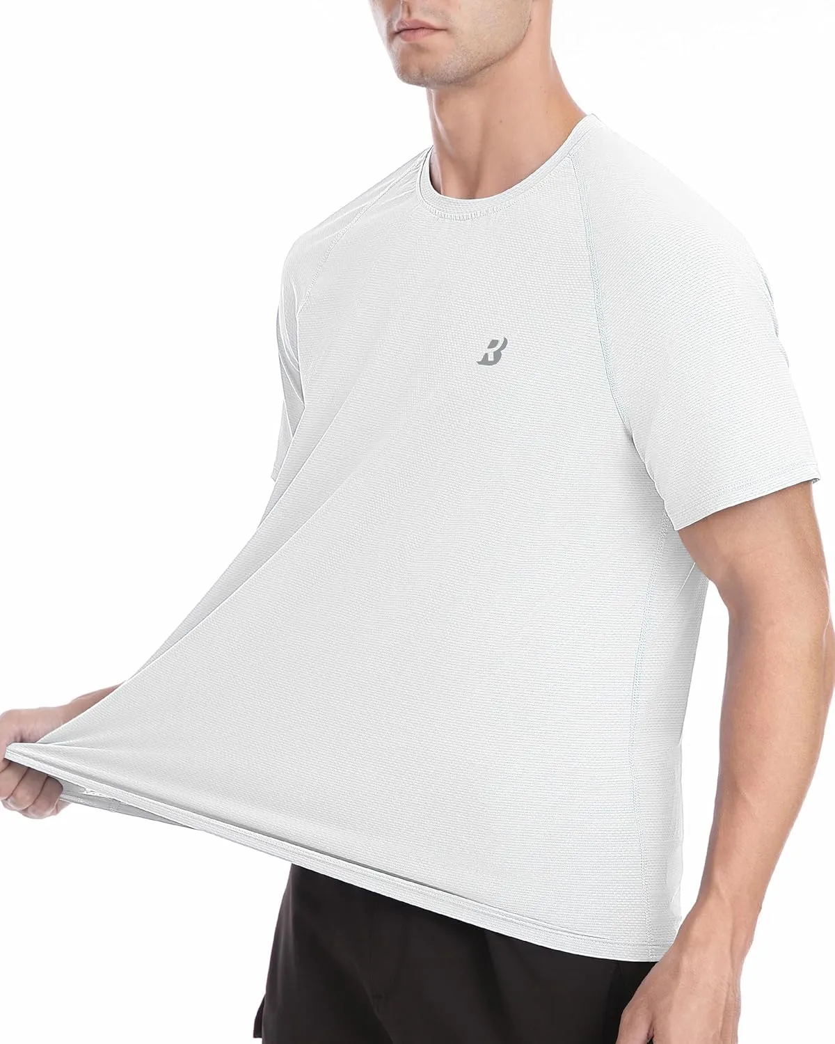 Roadbox Men's Rash Guard Short Sleeve, UPF 50  UV Sun Protection Water T-Shirts, Cool Dry Swim Shirts for Surf Beach Fishing
