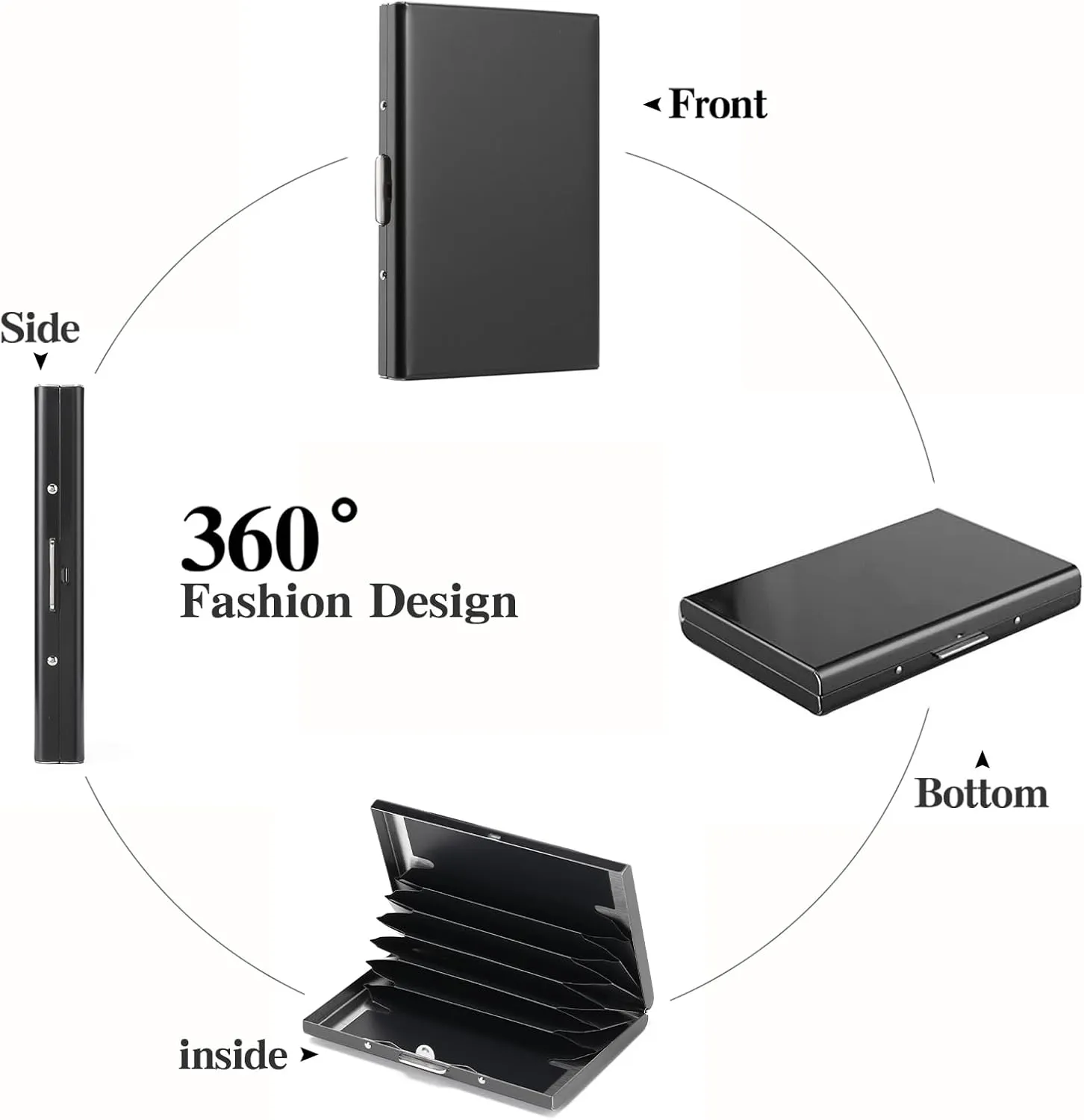 Stainless Steel Credit Card Wallet RFID Blocking Metal Case Pocket Business Card Holder for Women and Men